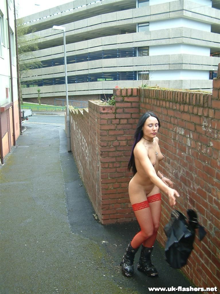 Exhibitionist british babe Isis flashing and causing public outrage by posing nu #78608487