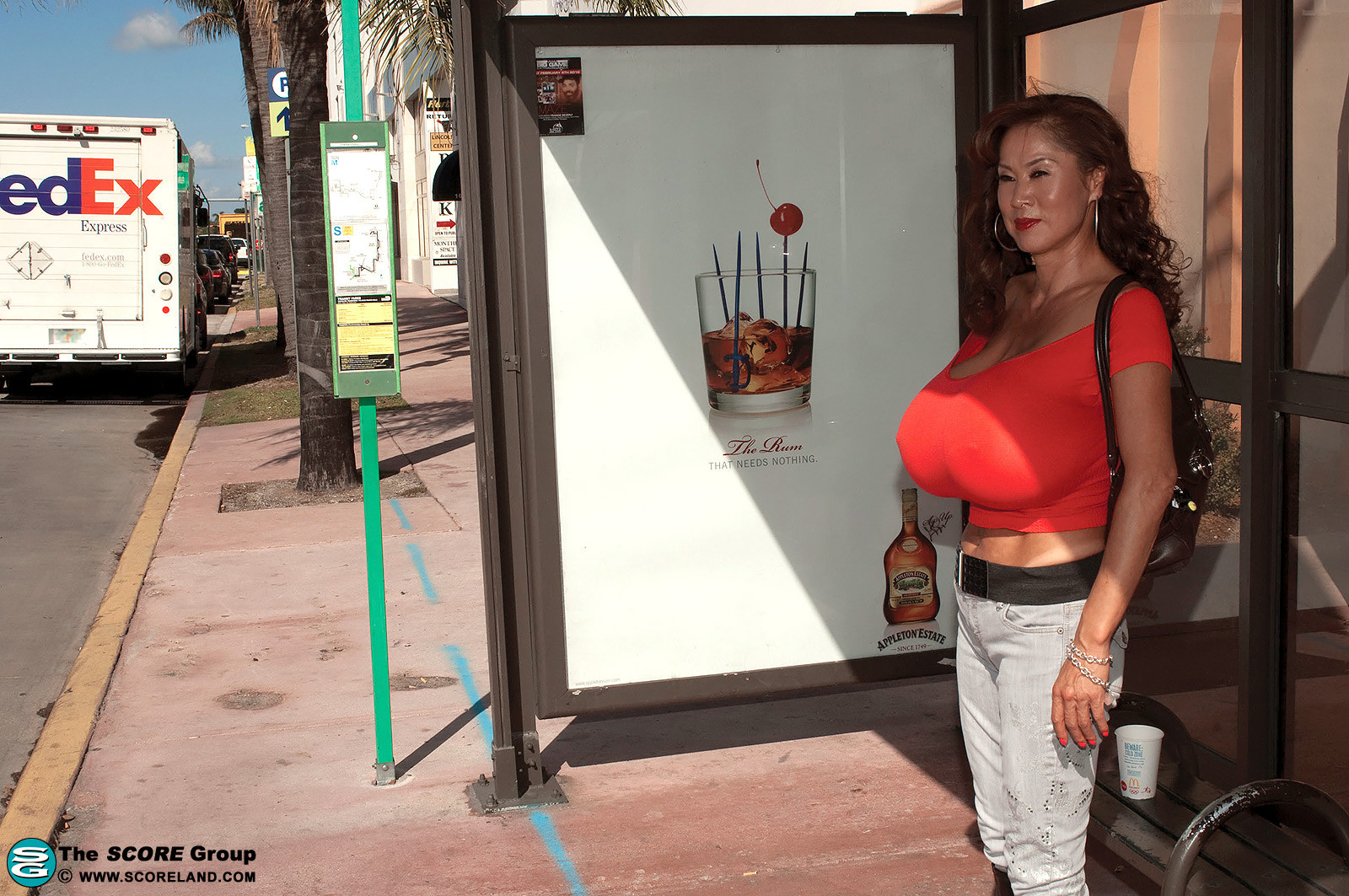 Big boobed korean pornstar Minka on South Beach #72483942