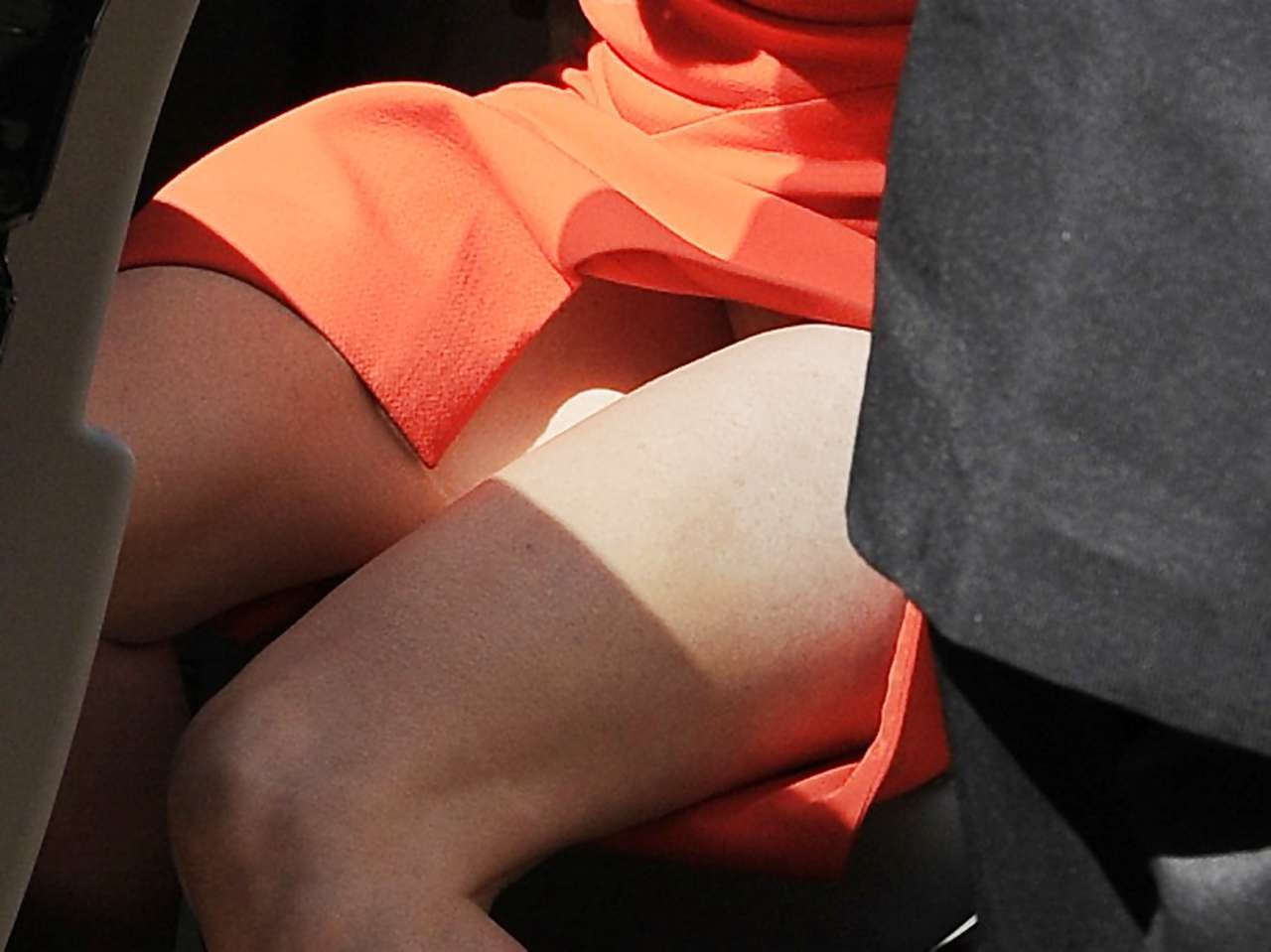 Nicole flashing panties upskirt in car and showing ass and tits #75256944