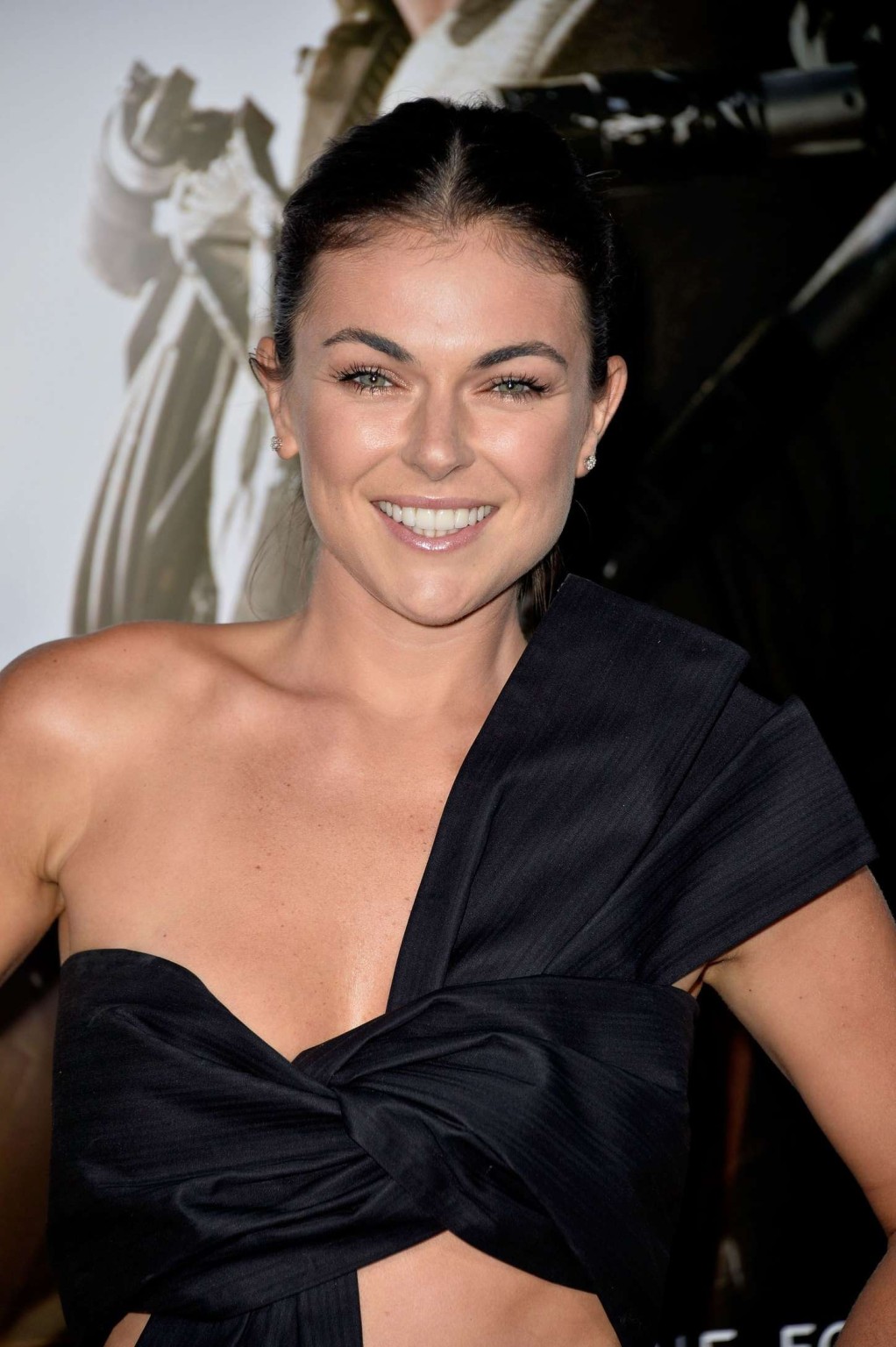 Serinda Swan braless showing big cleavage in a revealing black outfit at the Ely #75222300