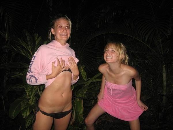 Drunk college teens partying, flashing, and going topless #78910437