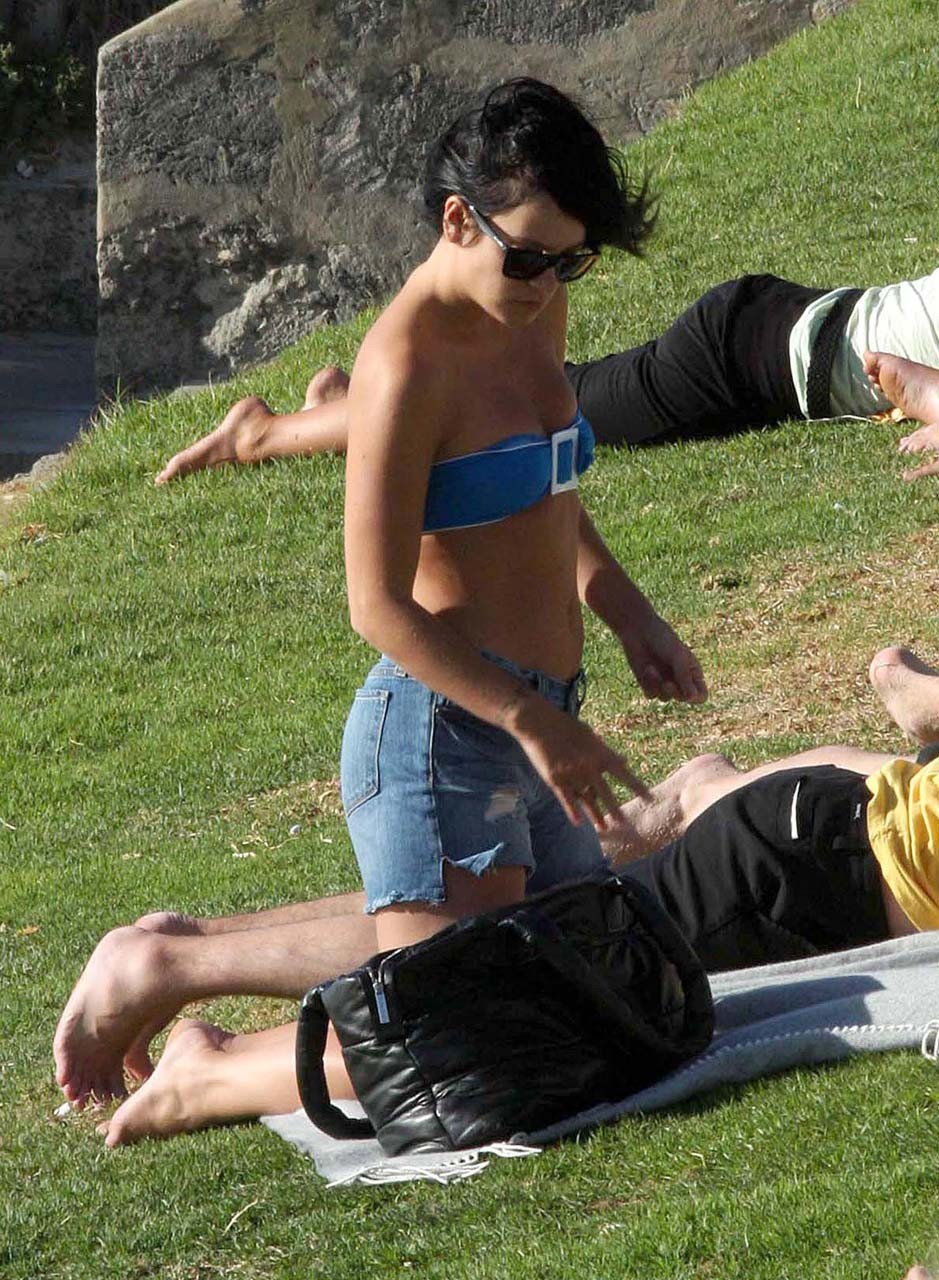 Lily Allen nipple slip and exposing her nice boobs on beach paparazzi pictures #75307155