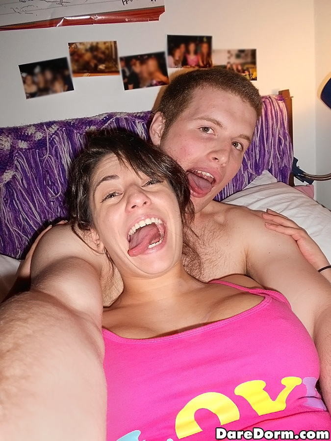 Big titted amateur college teen girlfriend fucks BF in dorm room #79091910