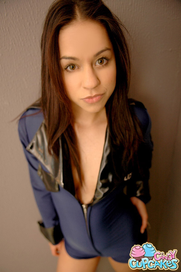 Cindy is all business when she is holding the handcuffs #74630202