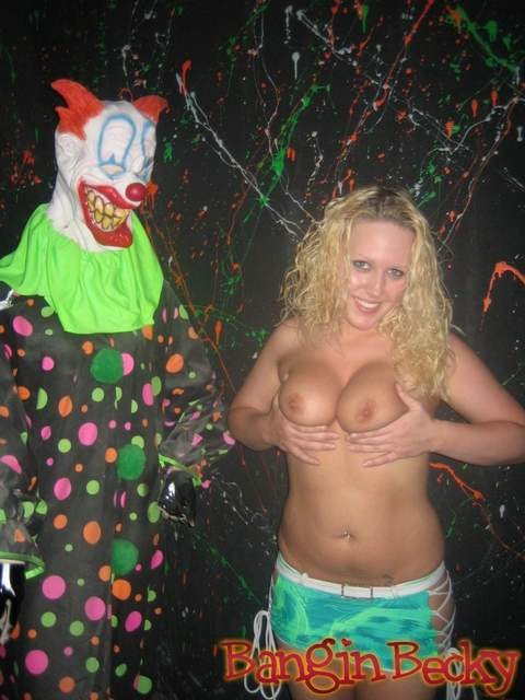 Plump blonde teen gets naked in halloween gallery #74032986