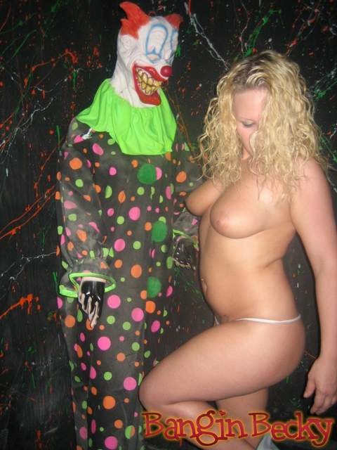 Plump blonde teen gets naked in halloween gallery #74033012