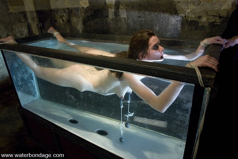 Isobel Wren is bound in big water tank getting nipples stretched #71887868