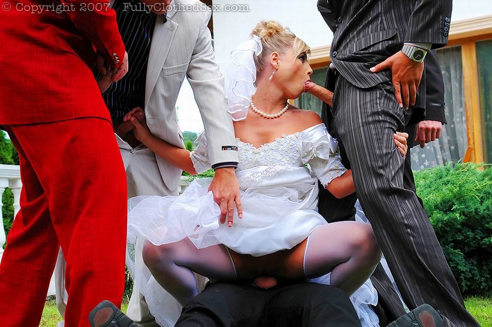 Lucky blonde bride pleasing four cocks #74633064