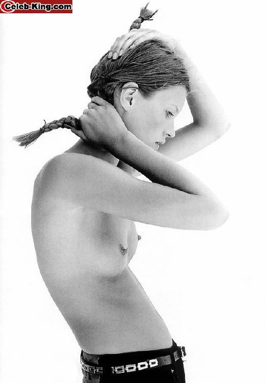 Hot celebrity Kate Moss naked showing off with tiny boobs #75391248
