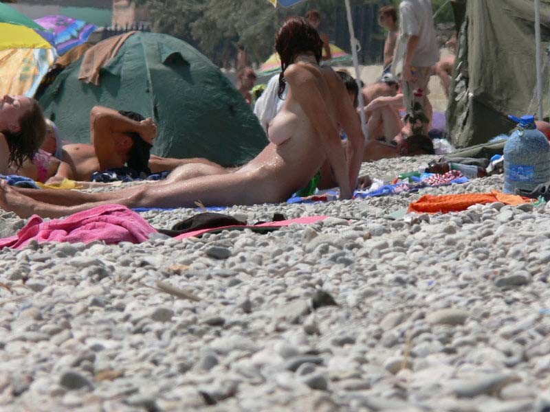Look at this slim Russian nudist getting a tan #72252166
