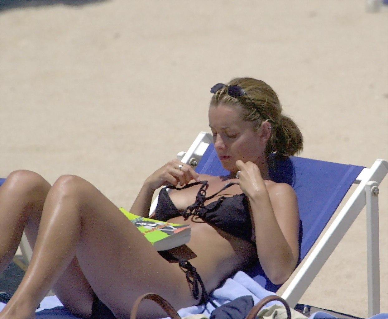 Louise Redknapp shows off her big bare boobs at the beach in StBarts #75174310