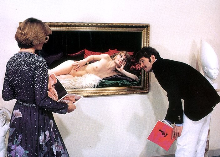 Seventies couple having sex with a painting #76652594