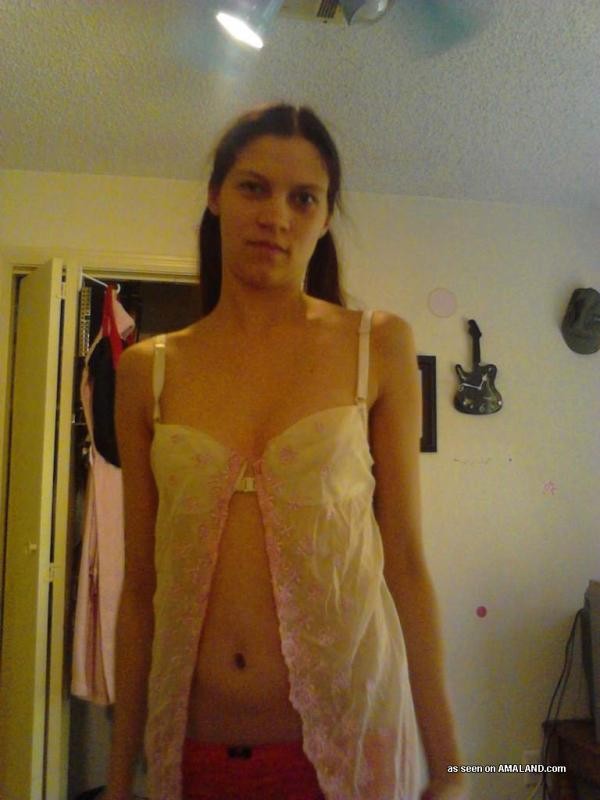 Grumpy amateur wife showing off nude #67578890