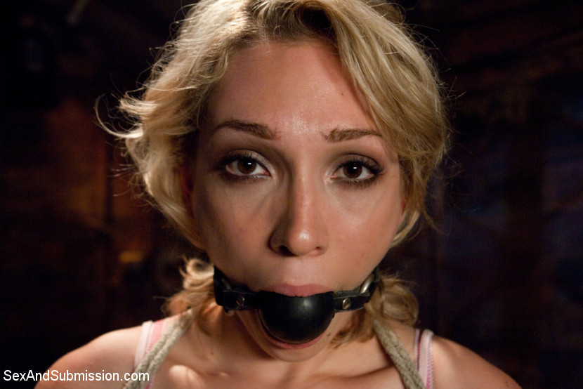 Lily LaBeau teen blonde in her fist bondage her tits with clamps