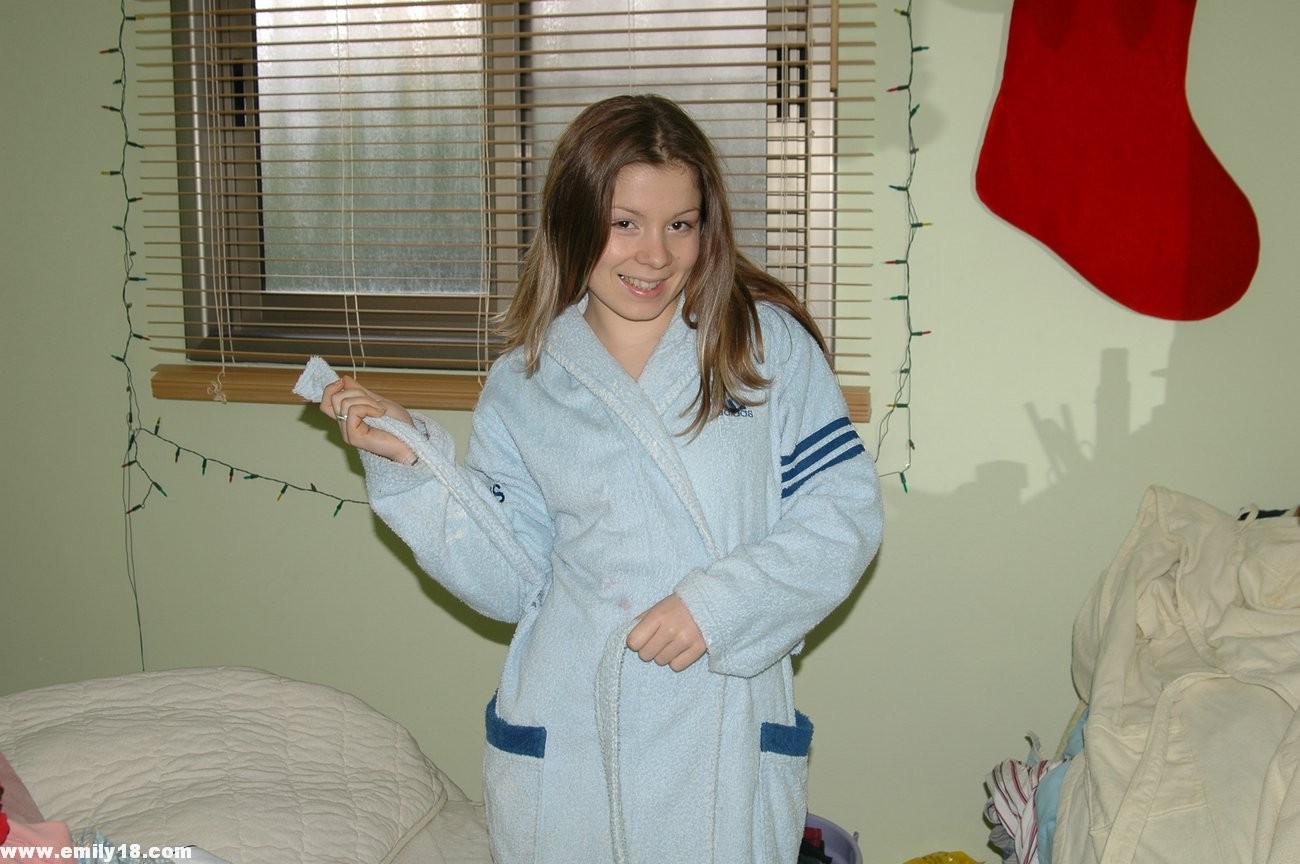 Cute teen amateur in bathrobe #74813541