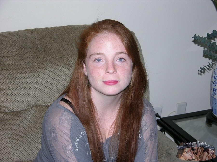Amateur redhead teen with freckles and hairy pussy #67623678