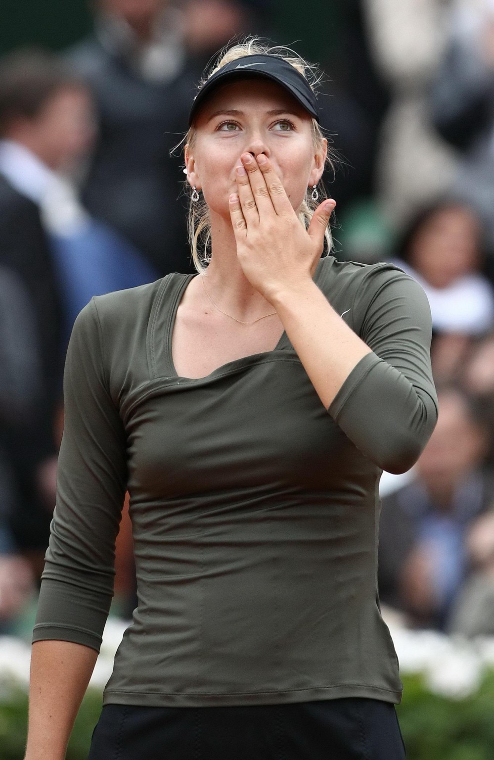 Maria Sharapova flashes her pink panties while playing at Roland Garros #75261073