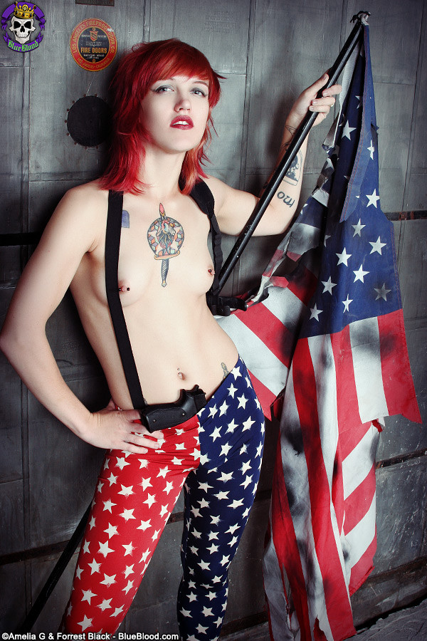 Tattooed Redhead celebrates Independence Day #71071196