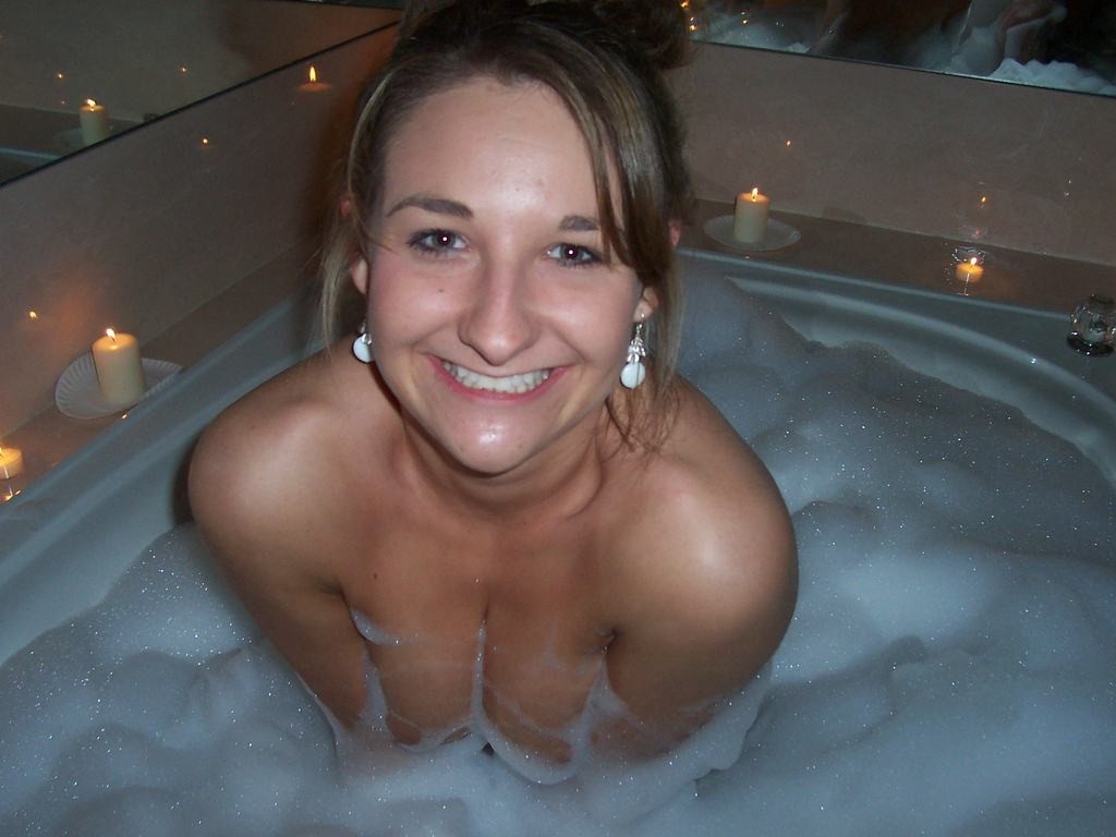 #2 Barely legal amateur girlfriend sucks cock in hot tub after prom