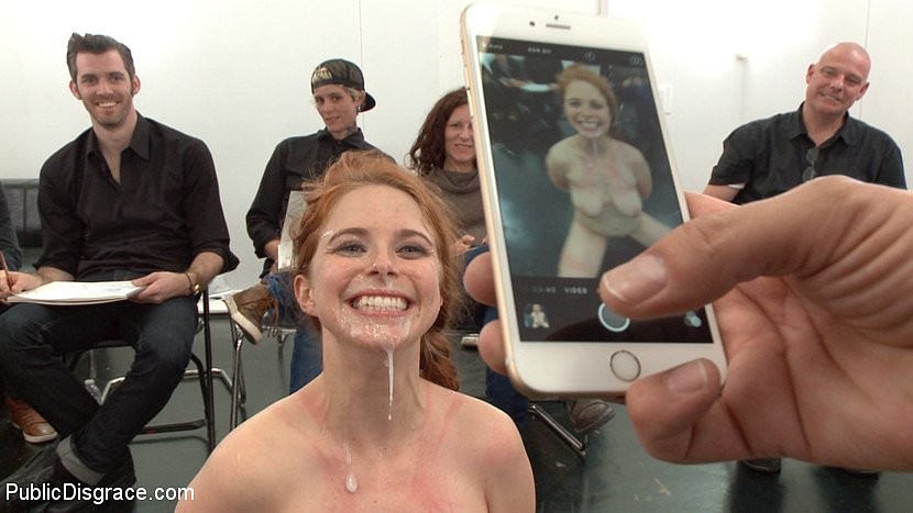 Penny Pax redhead is public fucked in bondage and shocks art students #71960183
