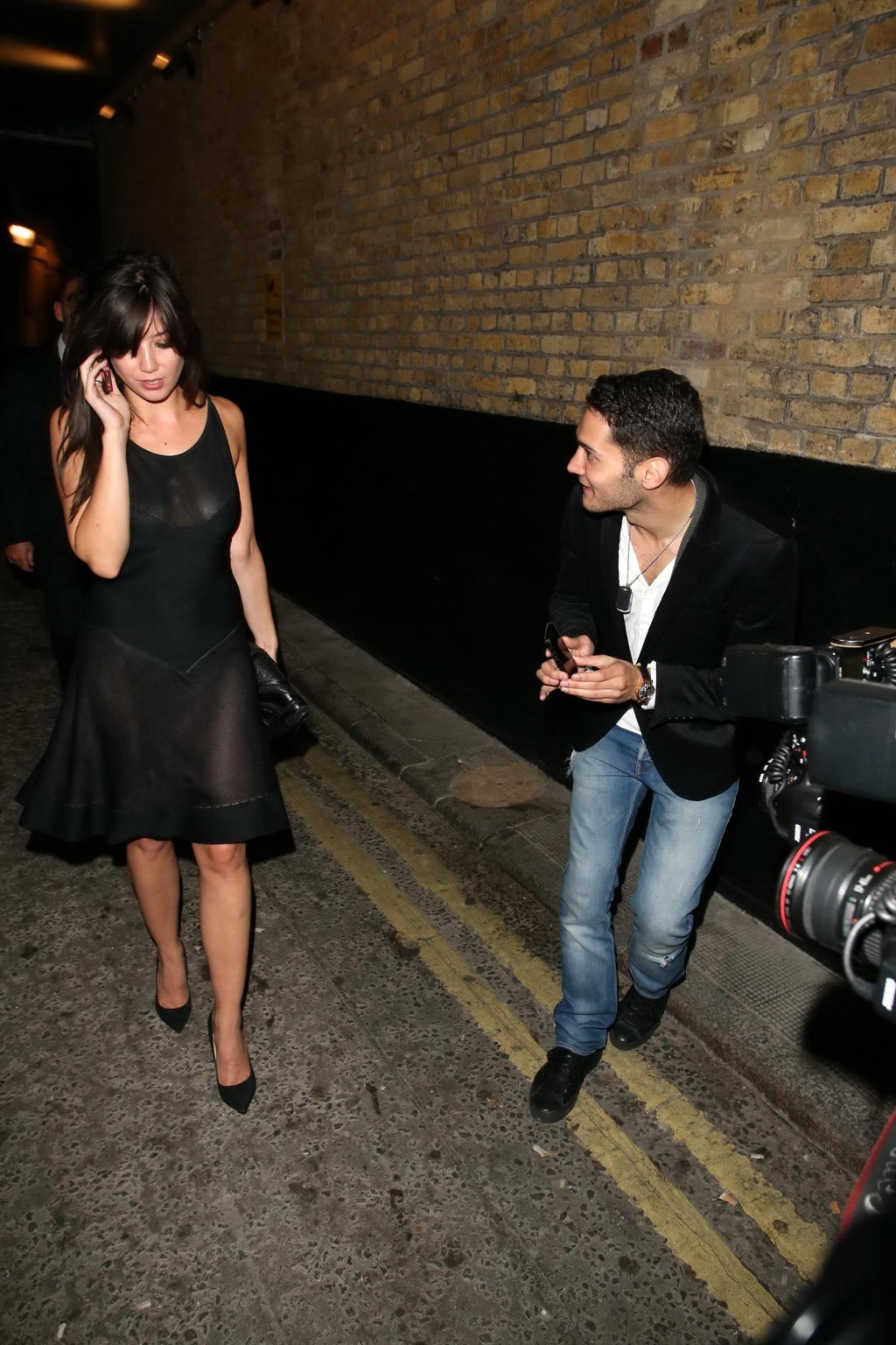 Daisy Lowe shows off her boobs wearing a partially see through dress at the W Ma #75218742