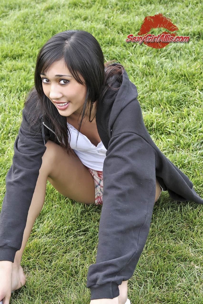 Skinny asian amateur teen at playground outside #69918185