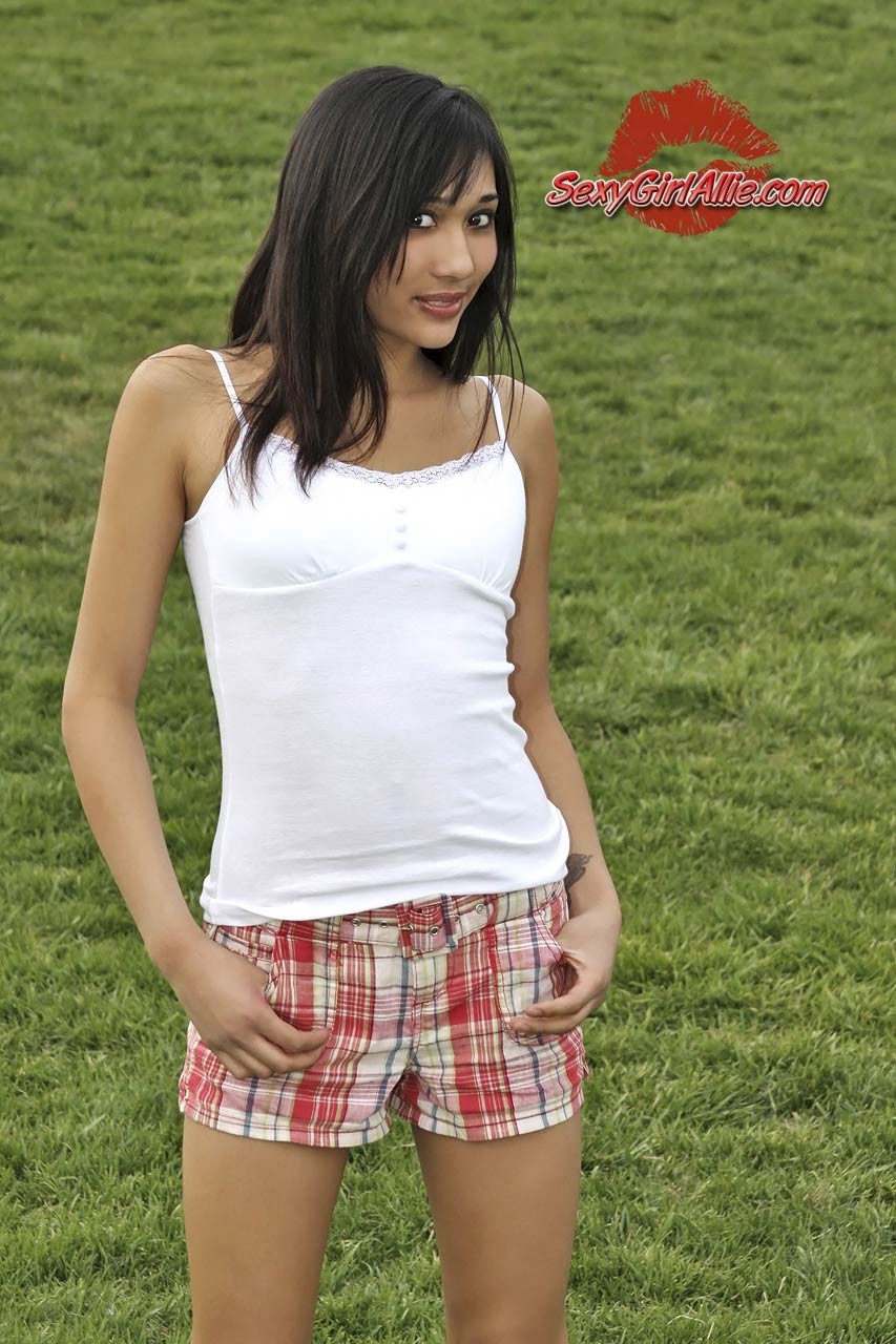 Skinny asian amateur teen at playground outside #69918190