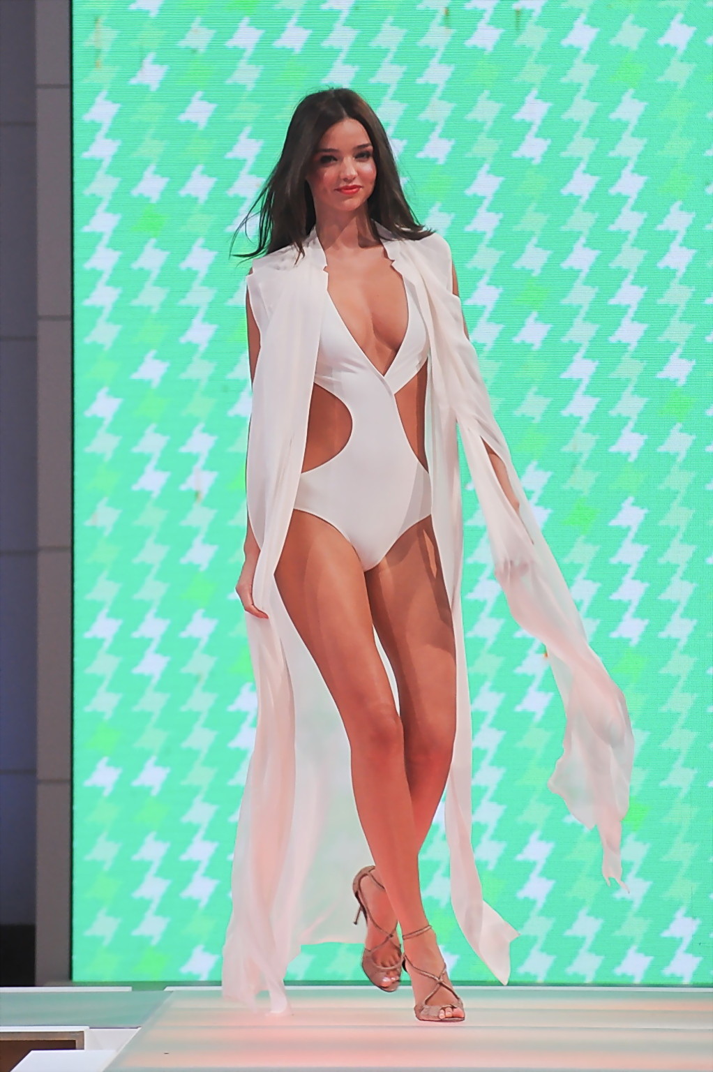 Miranda Kerr showing off her hot body in skimpy white monokini at David Jones fa #75254736