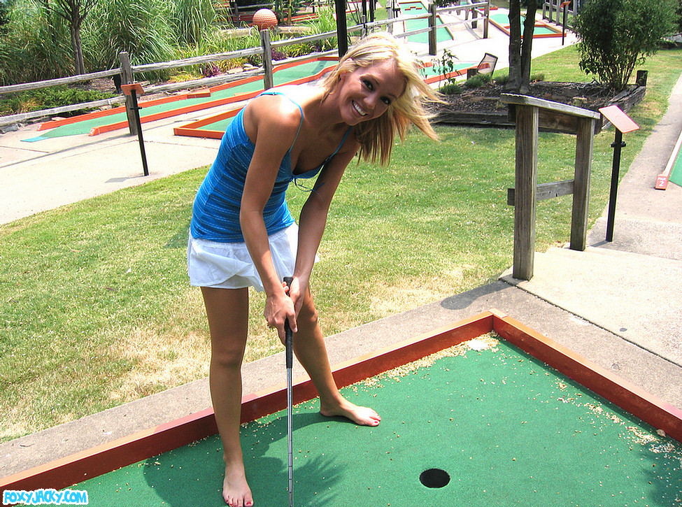 Foxy Jacky playing some mini golf and arcade games #73830132