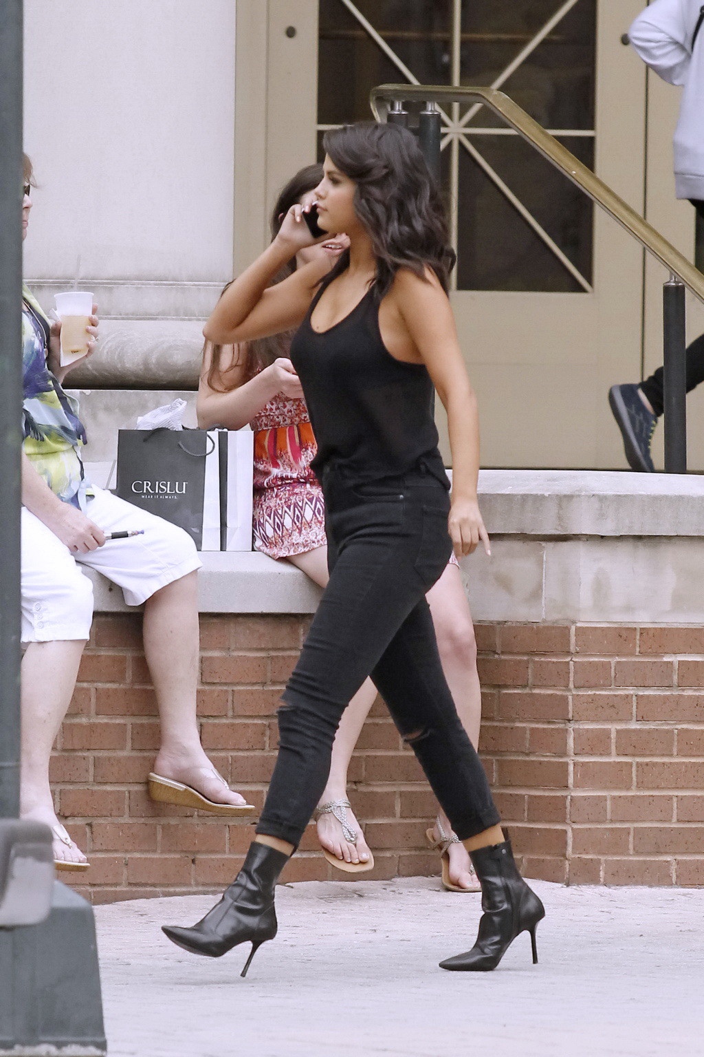 Selena Gomez see through to bra at The Big Short set in New Orleans #75164639
