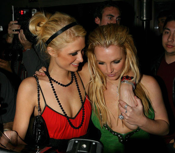 Paris Hilton exposed ass upskirt and grabbing Britney tits #75439709