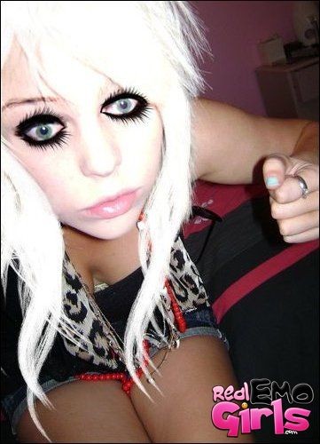 Amateur emo girl getting topless #76406903