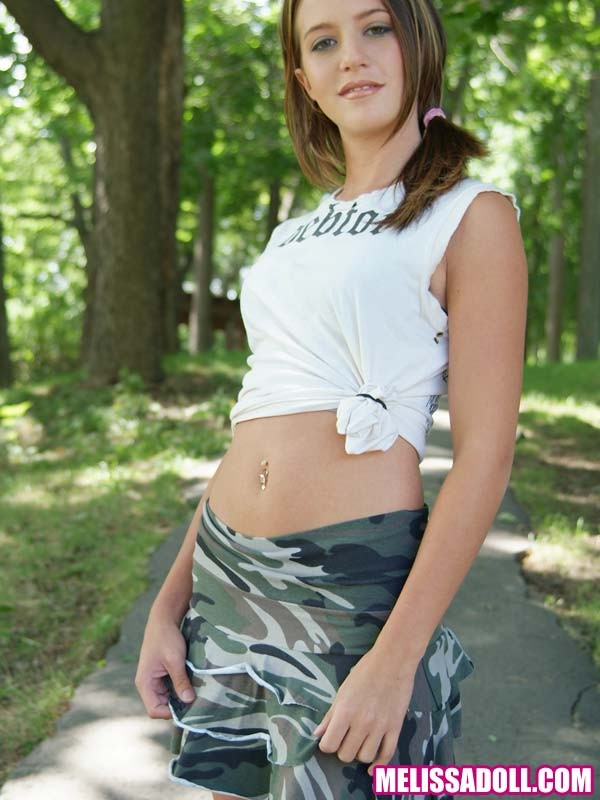 Cute Teen can't get enough of herself in the woods! #76356997