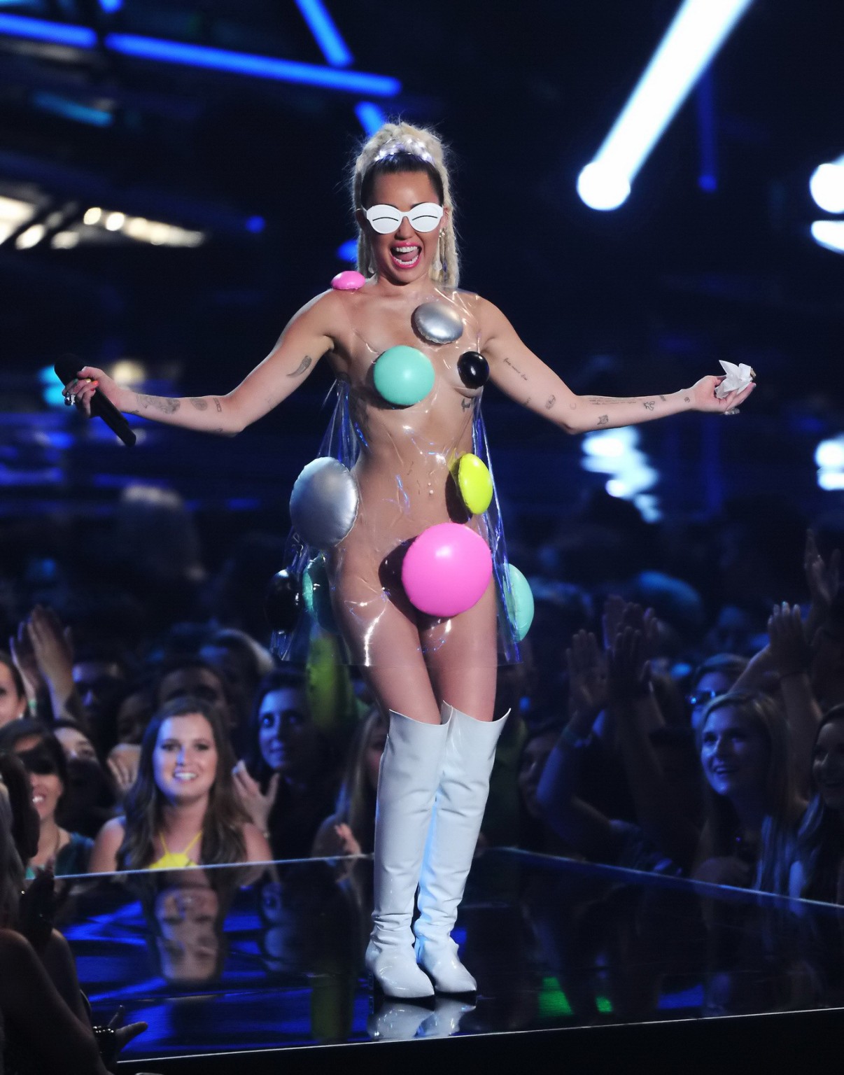 Miley Cyrus flashing her shaved pussy boobs and ass for MTV #75153676