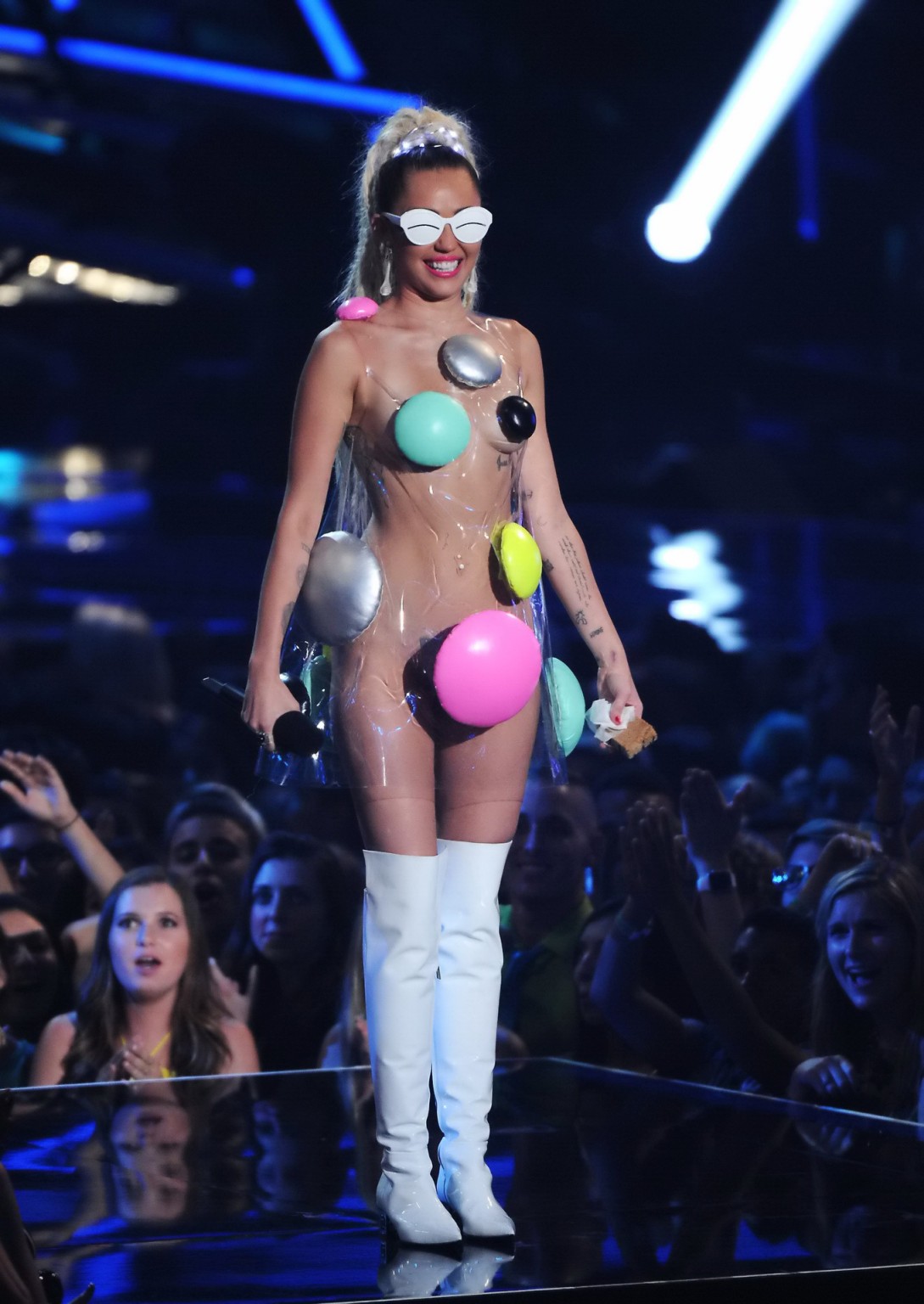 Miley Cyrus flashing her shaved pussy boobs and ass for MTV #75153682