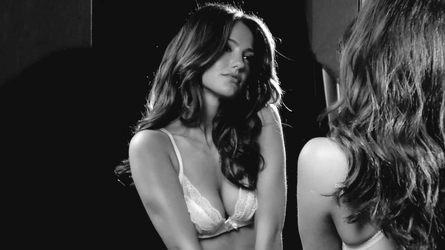 Minka Kelly busty in some black and white lingerie for Esquire #75197817