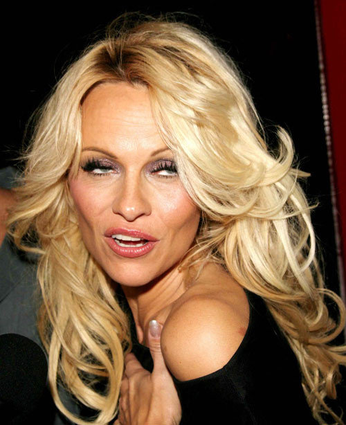 Pamela Anderson exposed ass in black dress paparazzi pictures #75440954