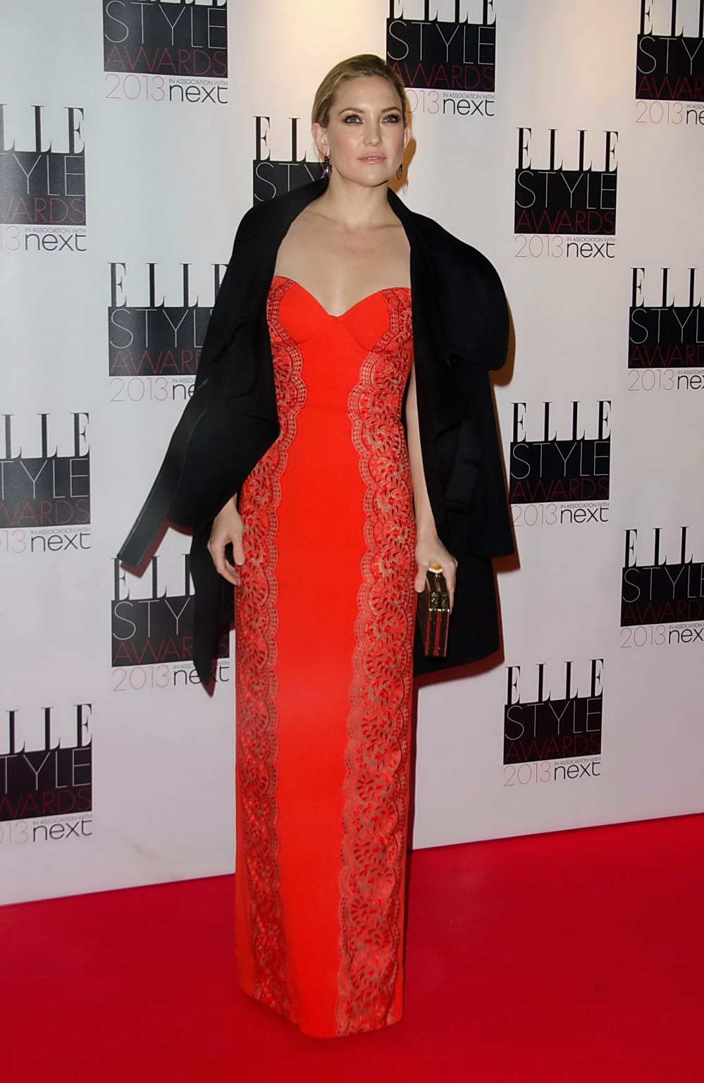 Kate Hudson showing huge cleavage in a red bare back maxi dress at the Elle Styl #75241275