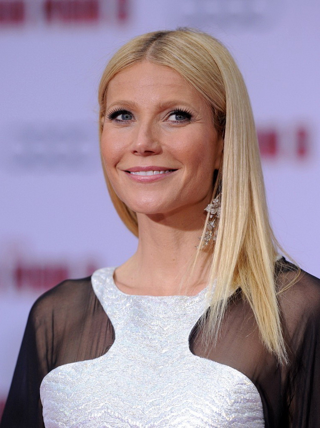 Gwyneth Paltrow pantyless wearing a partially see through dress at the' Iron Man #75234729