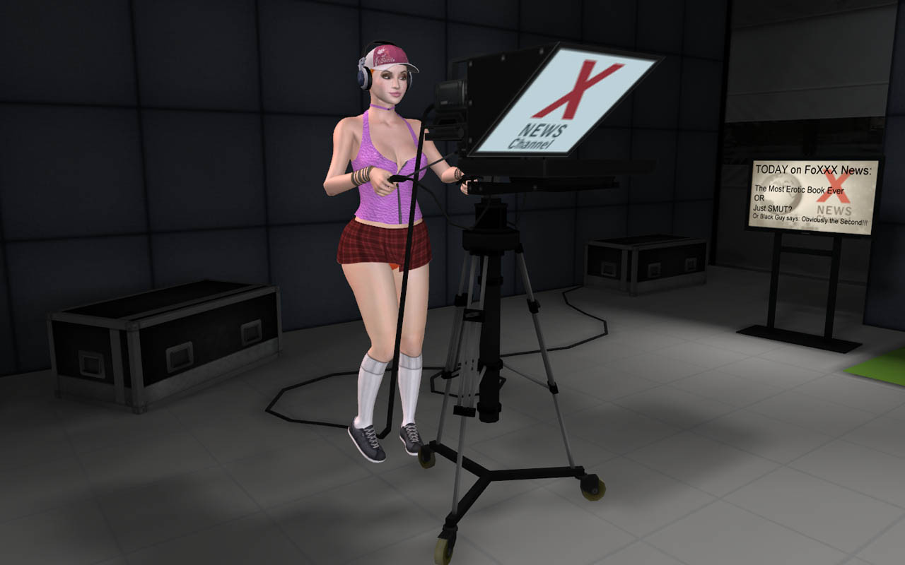 Animierte Babes verwandeln sich in Lesben in einem Fernsehstudio
 #69332759