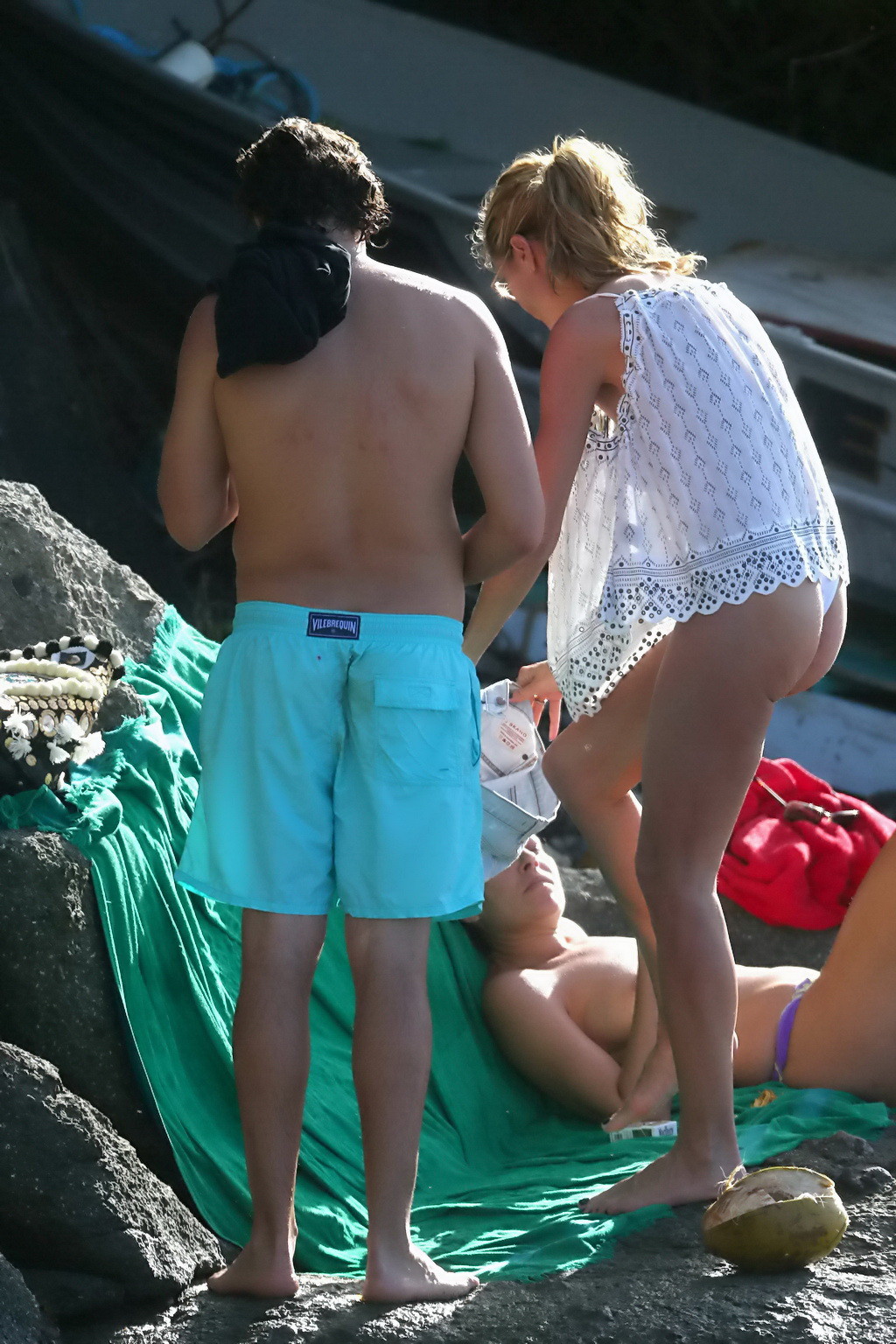 Heidi Klum caught topless in a white thong during a vacation in StBarts #75177362