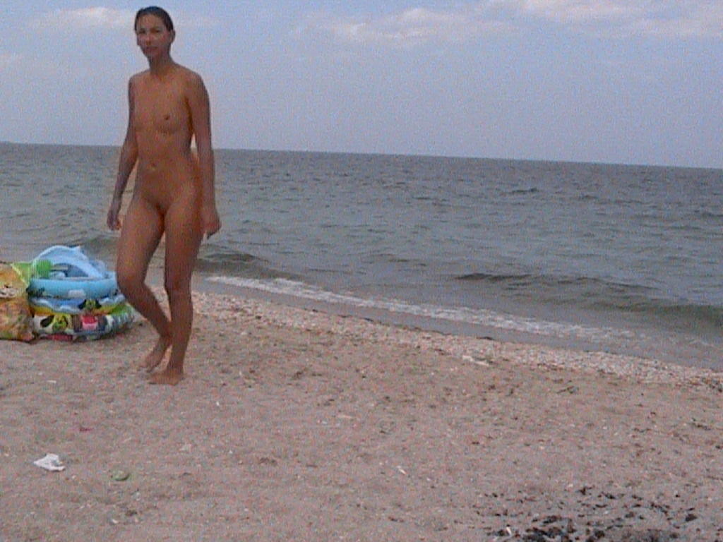Hot naked teens perform alongside one another at a community beach front #72252982