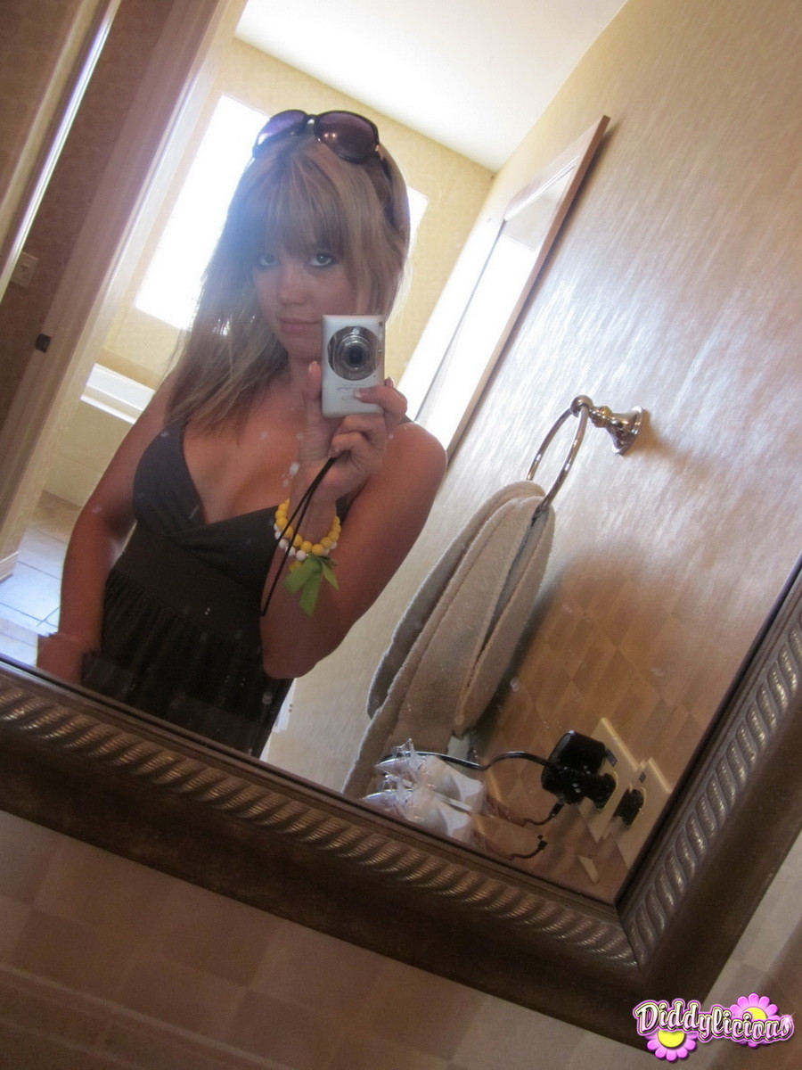 Cute amateur teen girl teasing in mirror #67440158