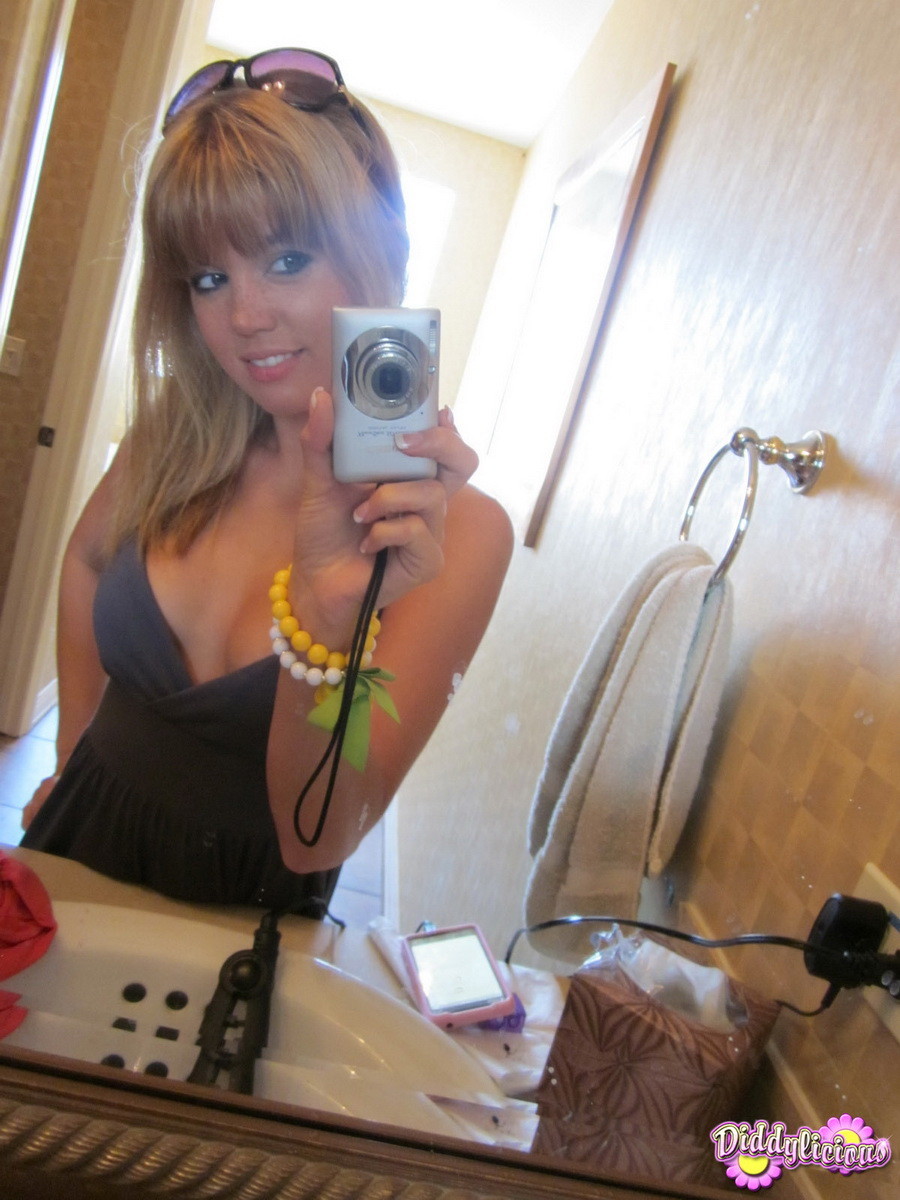 Cute amateur teen girl teasing in mirror #67440192