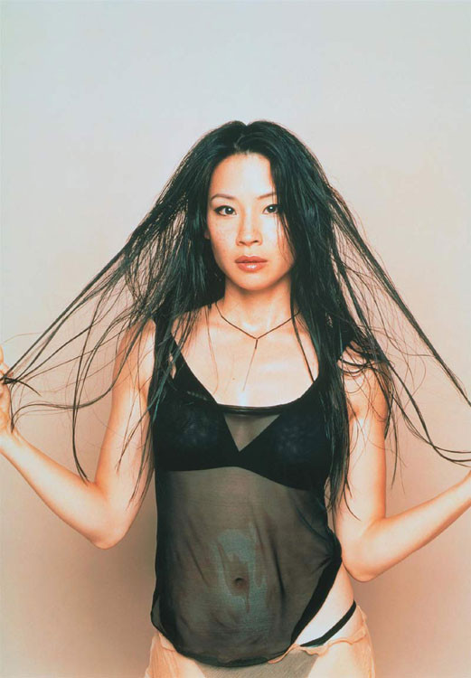 Celebrity Lucy Liu exposed perky tits for magazine #75403154