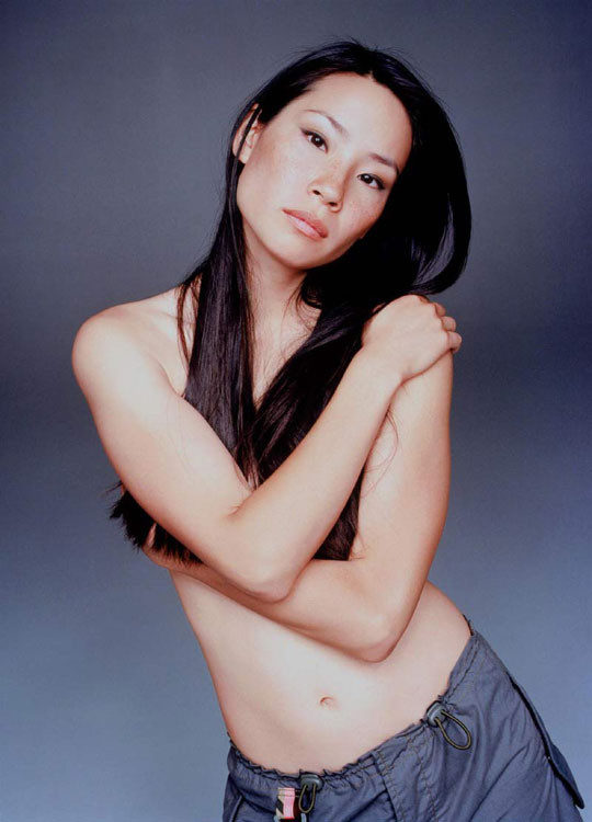 Celebrity Lucy Liu exposed perky tits for magazine #75403168