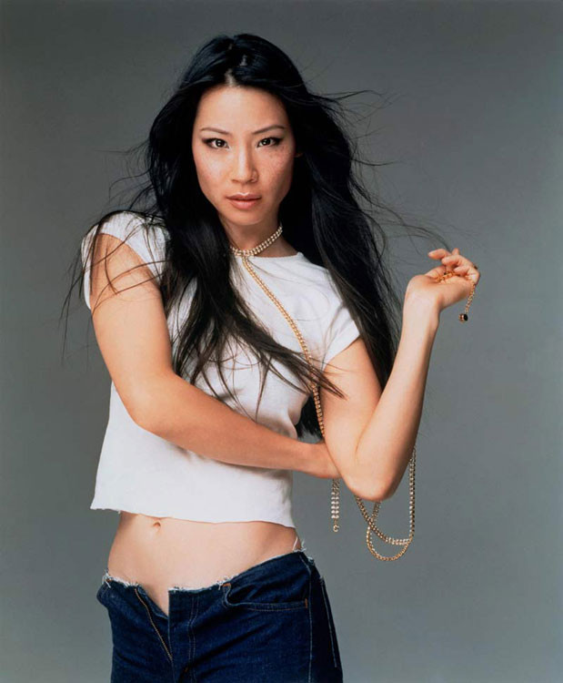 Celebrity Lucy Liu exposed perky tits for magazine #75403179