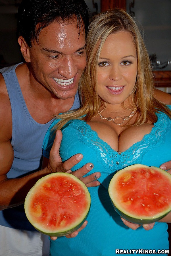 Amazing 36ddd brandy shopping for pineapples and melons get her sweet juices suc #67824118