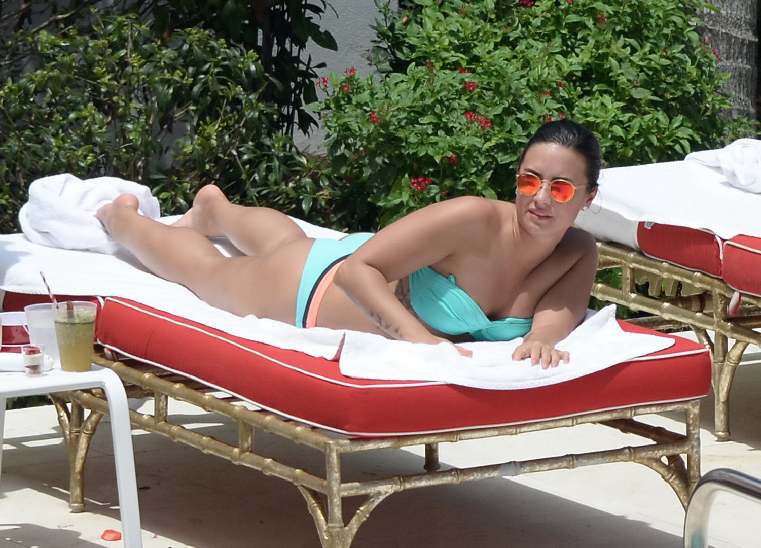 Demi Lovato shows off her ass in a bright blue bikini #75140646