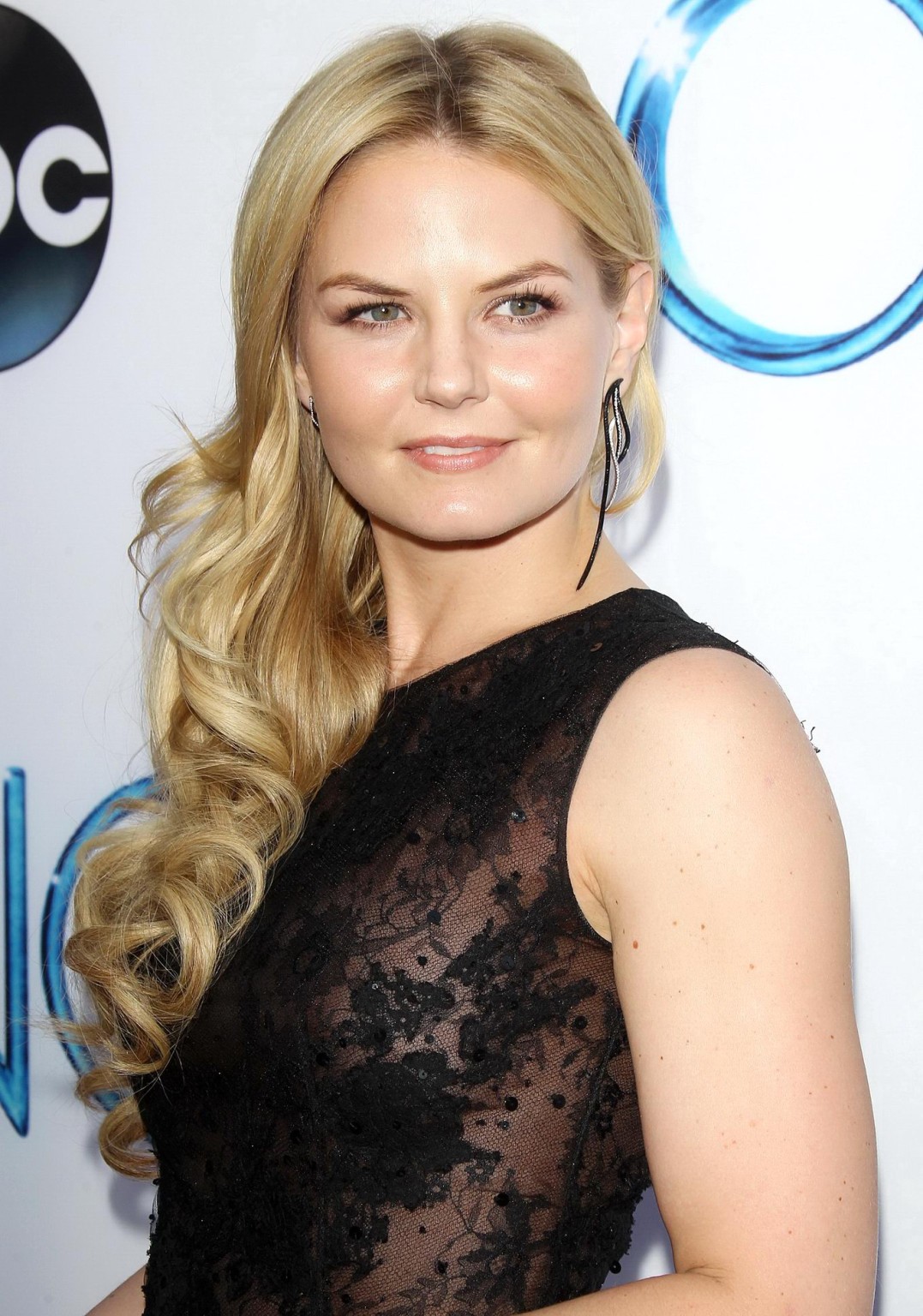 Jennifer Morrison shows off her boobs wearing a see through lace dress at the On #75185191